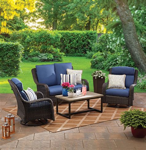 4 piece wicker patio set - Style, comfort and quality combine in this 4-Piece All-Weather Wicker Patio Deep Seating Set from the Hampton Bay Laguna Point Collection. Built-to-last with a powder-coated, rust-resistant steel frame covered in all-weather wicker, this set includes 2 chairs, 1 sofa and 1 storage coffee table, perfect for use on your patio, porch, sunroom, veranda or even …